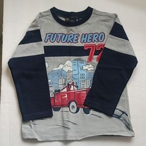 C) Faded Glory 4T boys Long sleeve multi colored Future Hero shirt